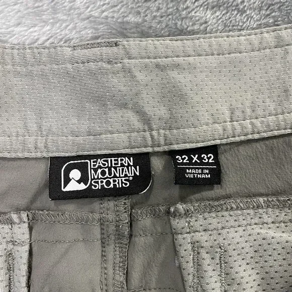 Eastern Mountain Sports Mens Pants Gray 32x32 Hiking Stretch Nylon Flat Front - Picture 9 of 16